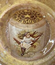Vtg Advertising Ashtray Sewing Merrick Thread Co. Edwardian Victorian Girl picture
