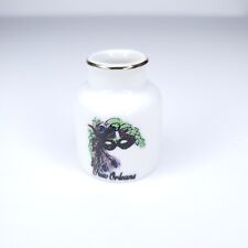 Vintage New Orleans Mardi Gras Mini Ceramic Shot Glass Mug Toothpick Holder picture
