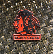 VINTAGE NHL HOCKEY CHICAGO BLACK HAWKS TEAM LOGO COLLECTIBLE RUBBER MAGNET RARE picture