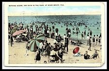 Miami Beach Fla Bathing Scene 365 Days a Year Postcard Posted 1927   pc267 picture