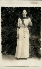 RPPC Antique Postcard Edwardian Beautiful Woman Unique Style Dress Fashion picture