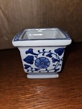 Vintage Planter Pot Small Square Chinoiserie Cachepot  picture