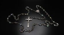 Vintage Iridescent Aurora Borealis Bead Pewter Rosary picture