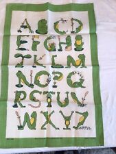Vintage Ulster Weavers Frog Alphabet Linen Dish Towel picture