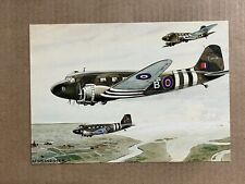 Postcard Douglas Dakota Transport WW2 Aircraft Plane WWII RAF AFD Bannister Art picture