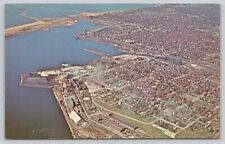 Aerial View of Ludington Michigan Vintage Postcard picture