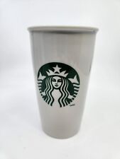 2011 Starbucks Double Wall Ceramic Tumbler Coffee Cup Travel Mug Lid 12oz picture
