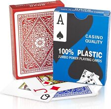 2 Decks of Waterproof 100% Plastic Playing Cards Poker (Wide) Size Large (Jumbo) picture