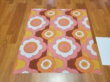 Awesome RARE Vintage Mid Century retro 70s 60s mustard pnk swirly floral fabric picture