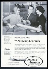 1957 LAI Italian Airlines plane model Tex Jinx McCrary photo vintage print ad picture
