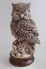 Vintage Hand Made Signed Ceramic Owl Sculpture Highly Detailed picture