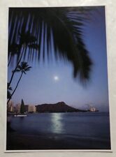 A Moonlight Evening In Waikiki. Postcard (H2) picture