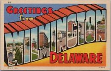 Vintage WILMINGTON, Delaware Large Letter Postcard Curteich Linen #7A-H2312 1937 picture