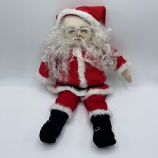 Vintage Santa Clause Christmas Handmade Sewn Plush With Glasses picture
