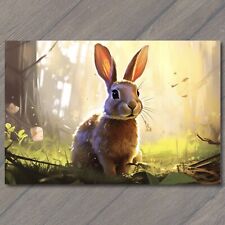POSTCARD Enchanting Forest Bunny Rabbit - A Majestic Painting picture