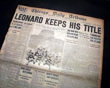 BENNY LEONARD Jewish Boxer vs. Lew Tendler BOXING Title Fight 1923 Old Newspaper picture