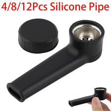 Pack of 4/8/12 Silicone Tobacco Smoking Pipe with Lid Storage Bag Hand Pipe 4