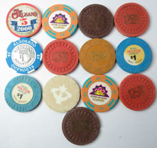 VINTAGE LOT OF 13 CASINO CHIPS TOKEN TOKENS.. picture