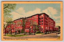 c1940s Linen Union Memorial Hospital Baltimore MD Vintage Postcard picture