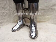 Medieval Pair Of Leg Greaves Knight Armor Larp Armor Leg Protection With Shoes picture