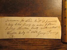 Antique 1828 Winsted CT Promissory Note Document Caleb Lewis George Deming picture