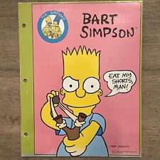 Vintage Bart Simpson Porfolio Pocket Folder 1989 Matt Groening 20th Century Fox picture