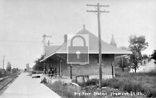 Big Four Railroad Train Station Depot Tremont Illinois IL Reprint Postcard picture