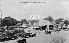 Farmers Auction Block Laurel Delaware DE Reprint Postcard picture