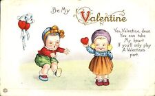 VALENTINE babies hearts Stecher Publ mailed STRONG MAINE c1910 picture