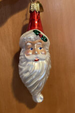 OWC Old World Christmas Glass Santa Claus Long Beard w/ Glitter Ornament  5