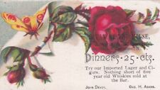 Ocean Oyster House Dinners 25 cents Syracuse John Devoy Geo Adams Card c1880s picture