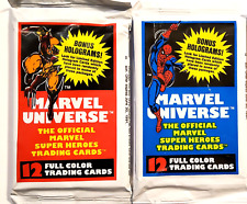 Marvel Universe series one Trading Cards, Impel 1990, 2 Factory Sealed Packs picture