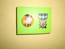 2 Vietnam War Items: VIETNAM VETERAN Pin And ARVN Military Mini Medal picture