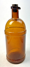 Antique 1890s David's Writing Fluid Ink Amber Glass Bottle - 9