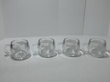 Lot of 4 VTG 70's Nestle Nescafe World Globe Etched Clear Glass Coffee Mugs picture