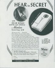 1948 Maico Hear Rings Hearing Aid Hear In Secret Print Ad SP20 picture