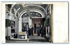 1909 Entrance New Brevoort Restaurant Chicago Illinois IL Antique Postcard picture
