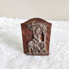 Vintage Handcrafted Lord Krishna Silver Art Statue Figurine Rosewood Frame W873 picture