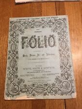 FOLIO. Monthly Magazine, FEBRUARY 1881. Portrait Of VALLERIA  MUSIC, DRAM picture