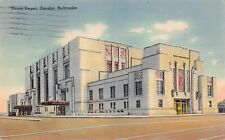 1940 Omaha Nebraska NE Union Train Depot Building Political Linen Postcard picture