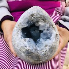 8.29LB Natural Beautiful Blue Celestite Crystal Geode Cave Mineral Specimen 598 picture