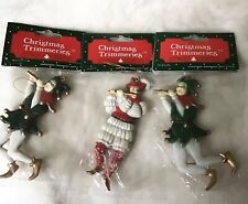 Lot of 3..VINTAGE Jester Musicians Christmas Ornaments Bradford Novelty Co. NOS picture