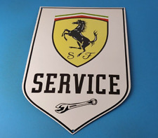 Vintage Ferrari Sign - Porcelain Auto Service Dealer Gas Pump Sign picture