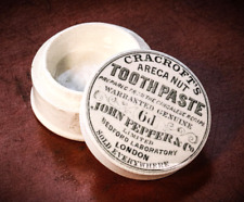 Victorian Antique Porcelain Pot Lidded Jar John Pepper Advertising Toothpaste picture