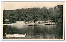 1910 Scene Looking Across Lake Marcia Bathing Beach Antique Vintage Postcard picture