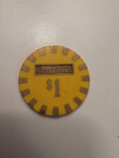 Harrah's $1 Yellow Casino Chip Brass Inserts - Rare Obsolete picture