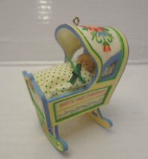 VTG 1983 Baby's First Christmas Cradle Hallmark Ornament Super Cute EXCELLENT picture