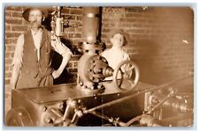 Child Postcard RPPC Photo Machine Shop Industrial Interior Factory Occupational picture