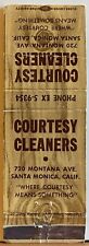 Courtesy Cleaners Santa Monica CA California Vintage Matchbook Cover picture