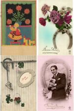 HORSESHOES BONHEURS NEW YEAR GREETINGS 277 Vintage Postcards (L2337) picture